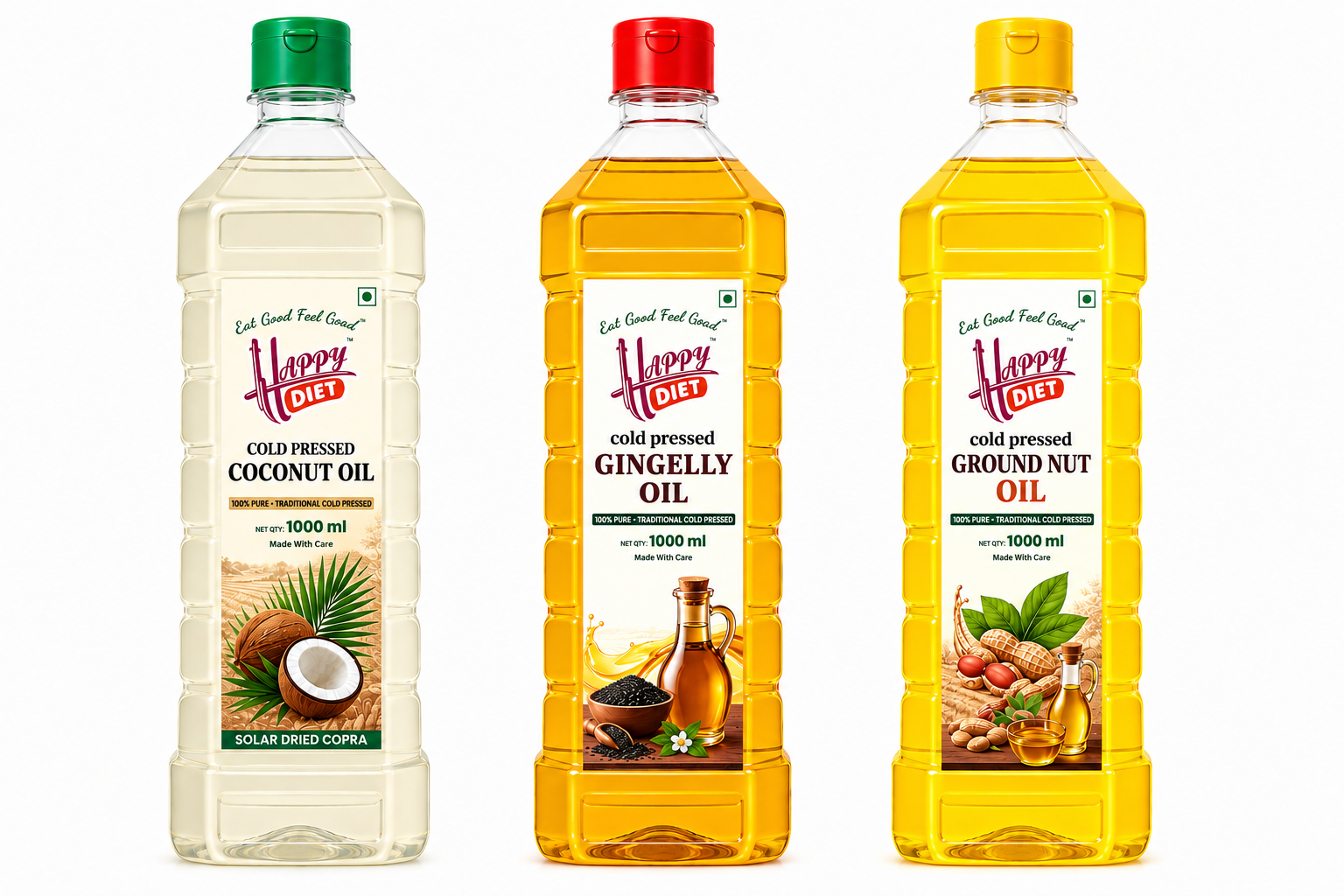 combo coconut groundnut and gingelly 1L