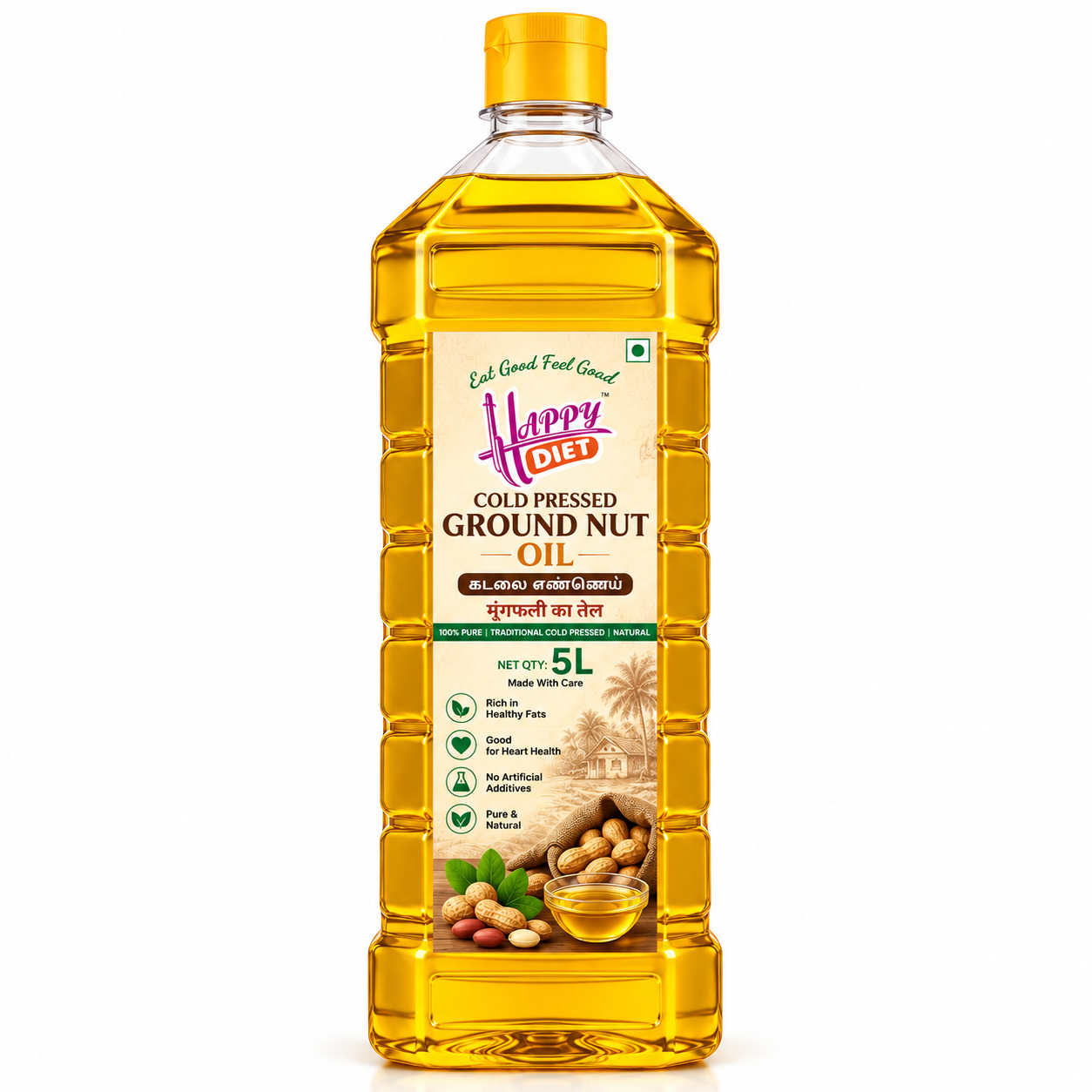 Cold pressed groundnut oil